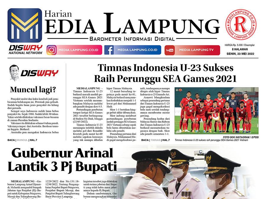E-Paper Harian Media Lampung Edisi 23 Mei 2022
