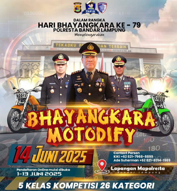 Sambut Hari Bhayangkara ke 79, Polresta Bandar Lampung Gelar Lomba Modifikasi Motor