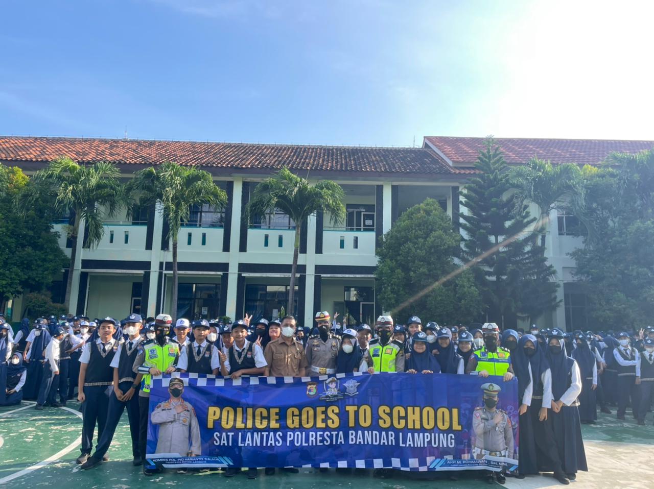 Satlantas Polresta Bandarlampung Laksanakan Police Goes to School