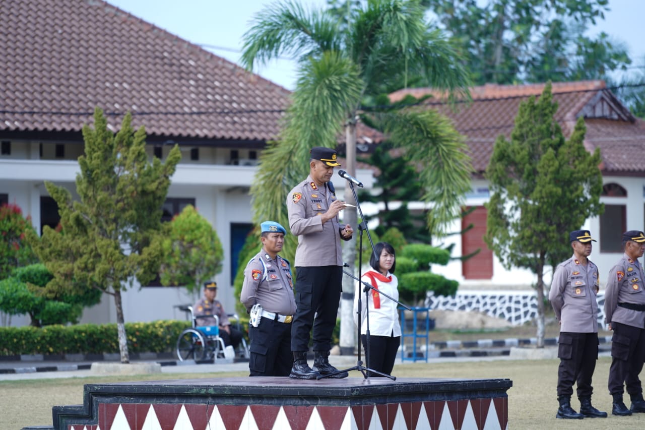 Pimpin Apel, Kapolres Lampung Utara Ingatkan Anggota Agar Disiplin
