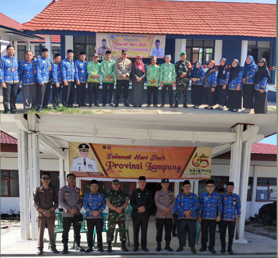 Para Unsur Pimpinan Kecamatan Ikut Gelar Upacara Peringatan Hari Jadi Provinsi Lampung ke-60 