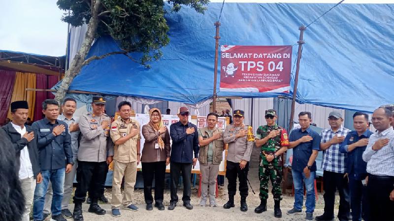Kapolres, Dandim, KPU dan Bawaslu Pantau Langsung PSU TPS 04 Giham Sukamaju