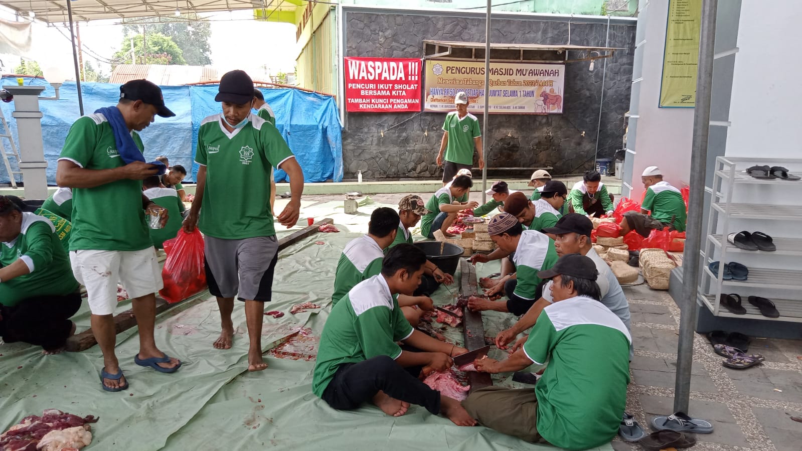 Masjid Muawanah Kedaton Sembelih Kurban 12 Ekor Sapi dan 5 Ekor Kambing