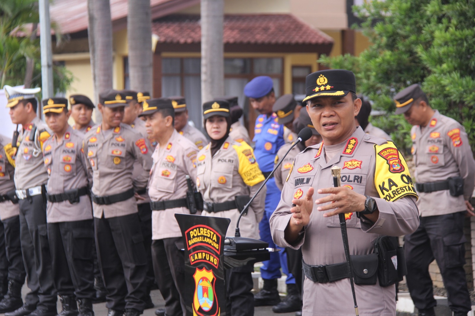 Polresta Bandar Lampung Gelar Apel Kesiapan Personil Pengaman TPS Pemilu 2024