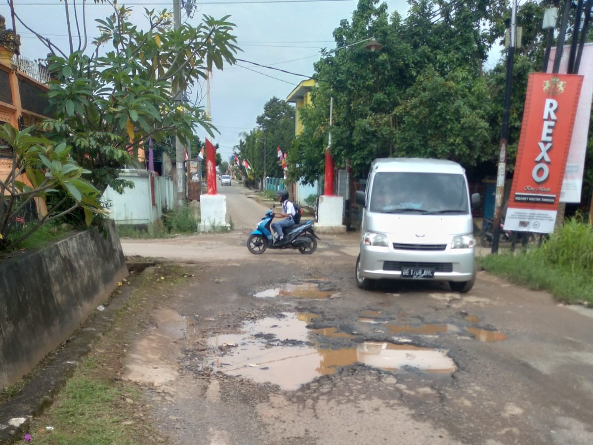 Beberapa Titik Jalan di Labuhandalam Rusak dan Butuh Perbaikan