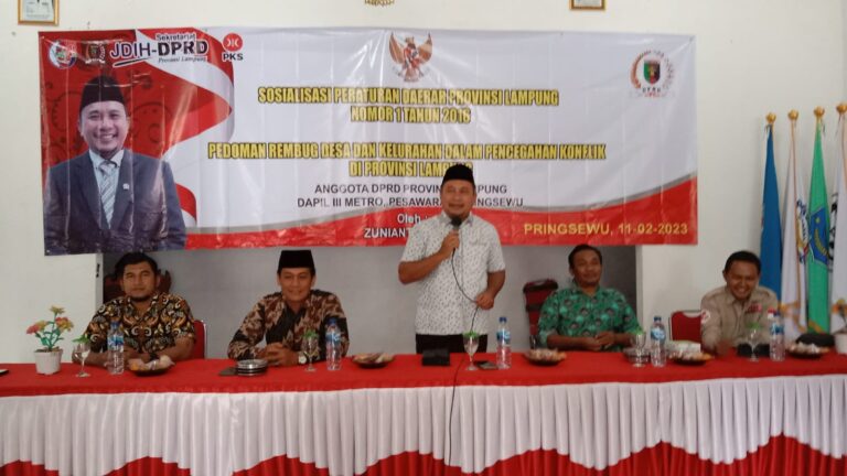 Anggota DPRD Provinsi Lampung Zunianto Gelar Sosperda Di Pekon Suberejo