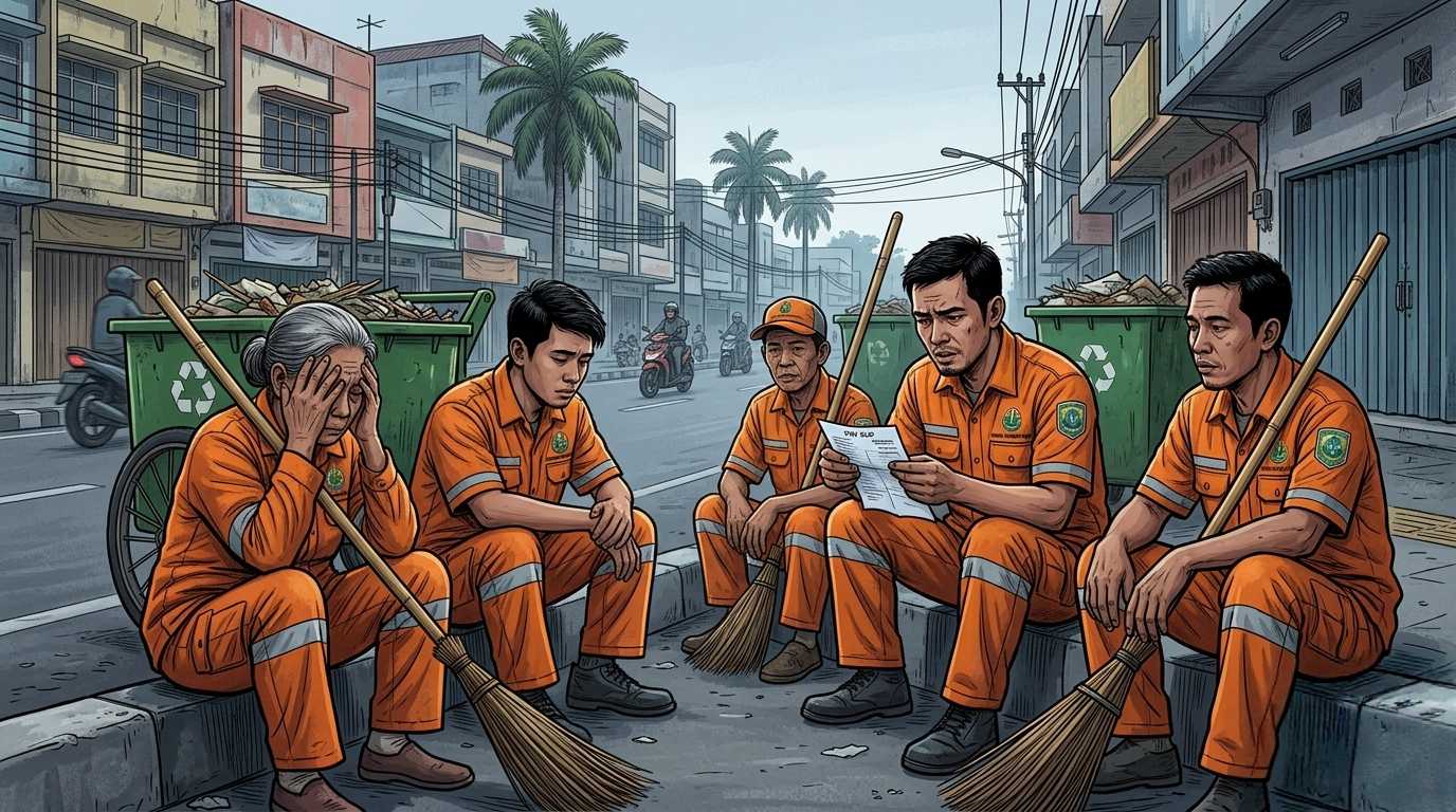 Gaji Petugas Kebersihan Lampung Utara Dipotong, THR Nihil