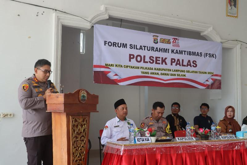 Roadshow Cooling System dan Forum Silaturahmi Kamtibmas Polsek Palas: Jaga Pilkada Lampung Selatan 2024 Aman, 