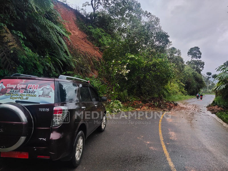 Hujan Deras, Jalan lintas Nasional di Peninggaman Dilanda Longsor 