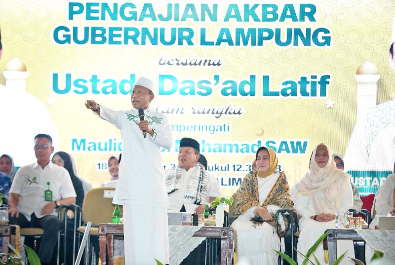 Peringati Maulid Nabi Muhammad, Pemprov Lampung Gelar Pengajian Akbar Bersama Ustadz Das'ad Latif