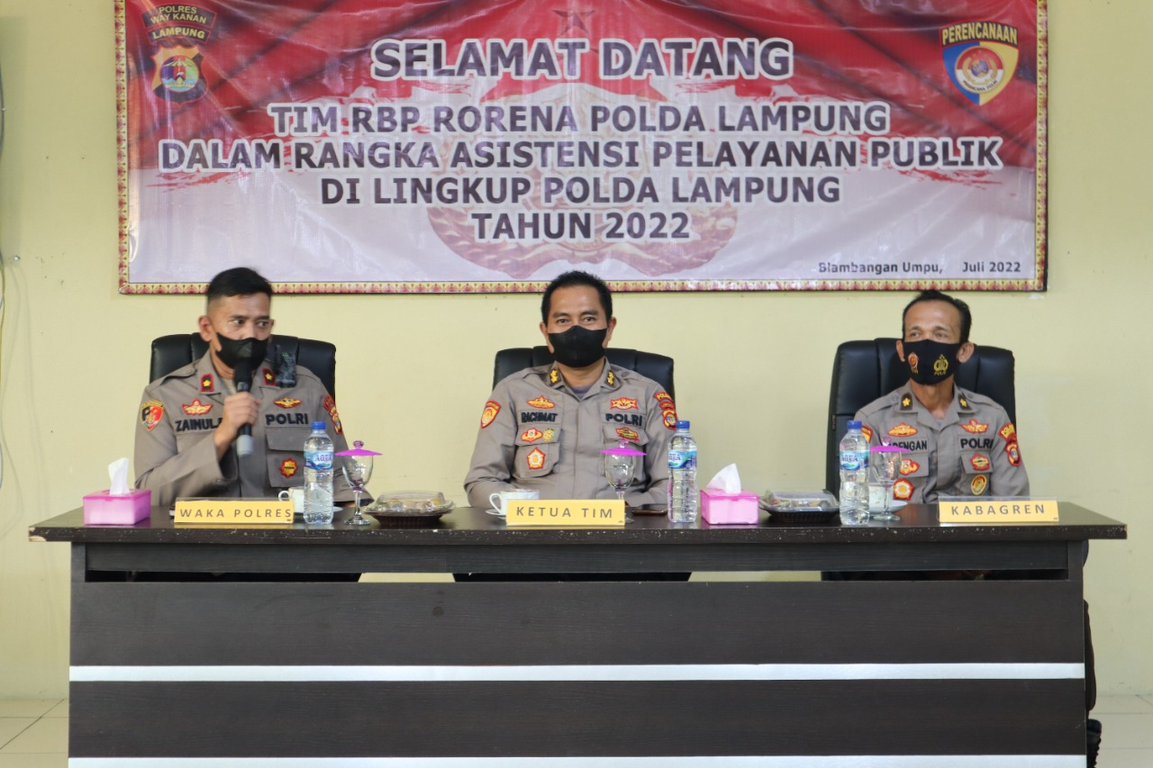 Polda Lampung Lakukan Asistensi Pelayanan Publik di Mapolres Way Kanan 