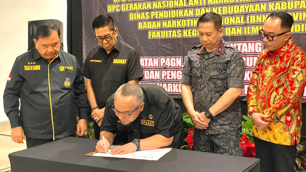 Melalui MOU dan PKS, GRANAT, Pemkab Way Kanan, BNN Lampung dan UNILA Percepat P4GN Pertama di Indonesia