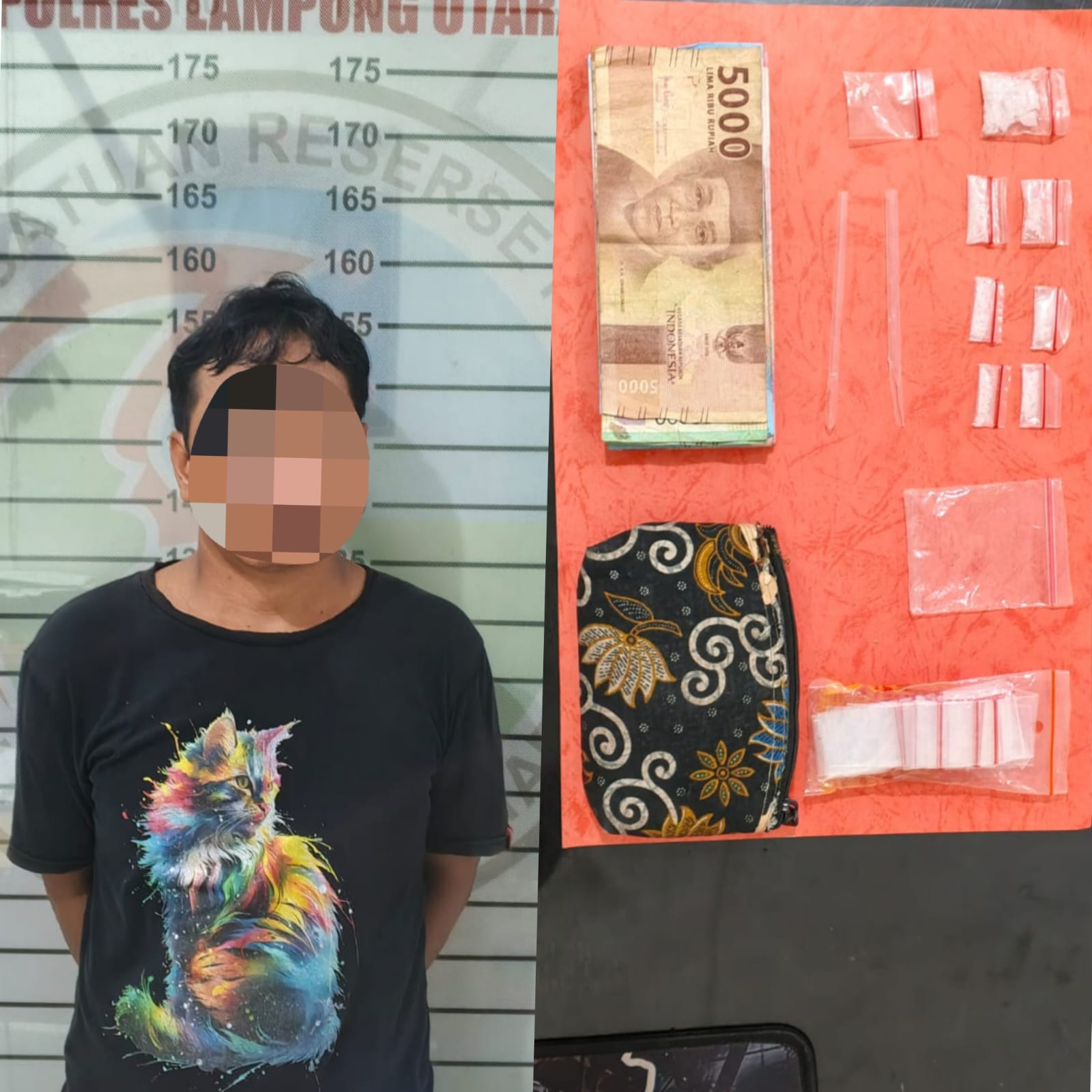 Simpan 9 Paket Sabu, Buruh Harian Lepas di Lampung Utara Diamankan Polisi
