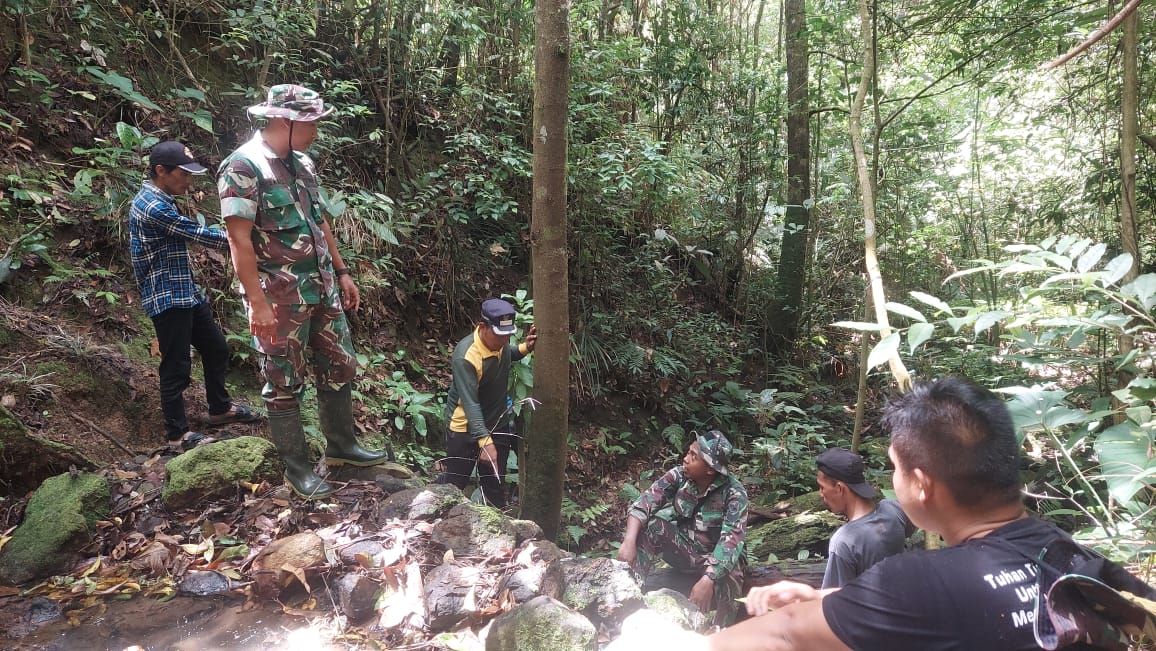 TMMD ke-120, Kodim 0422 Tinjau Sumber Air Bersih di Pekon Sri Menanti