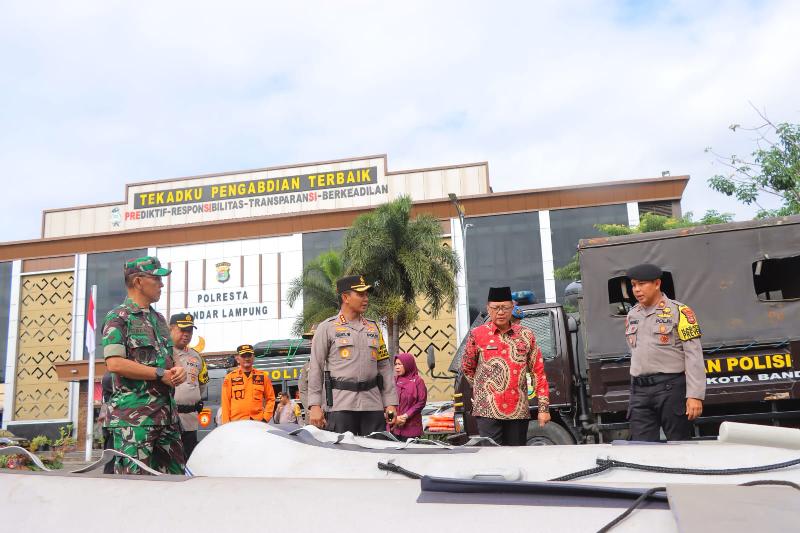 Polresta Bandar Lampung Gelar Apel Kesiapsiagaan Penanggulangan Bencana Alam