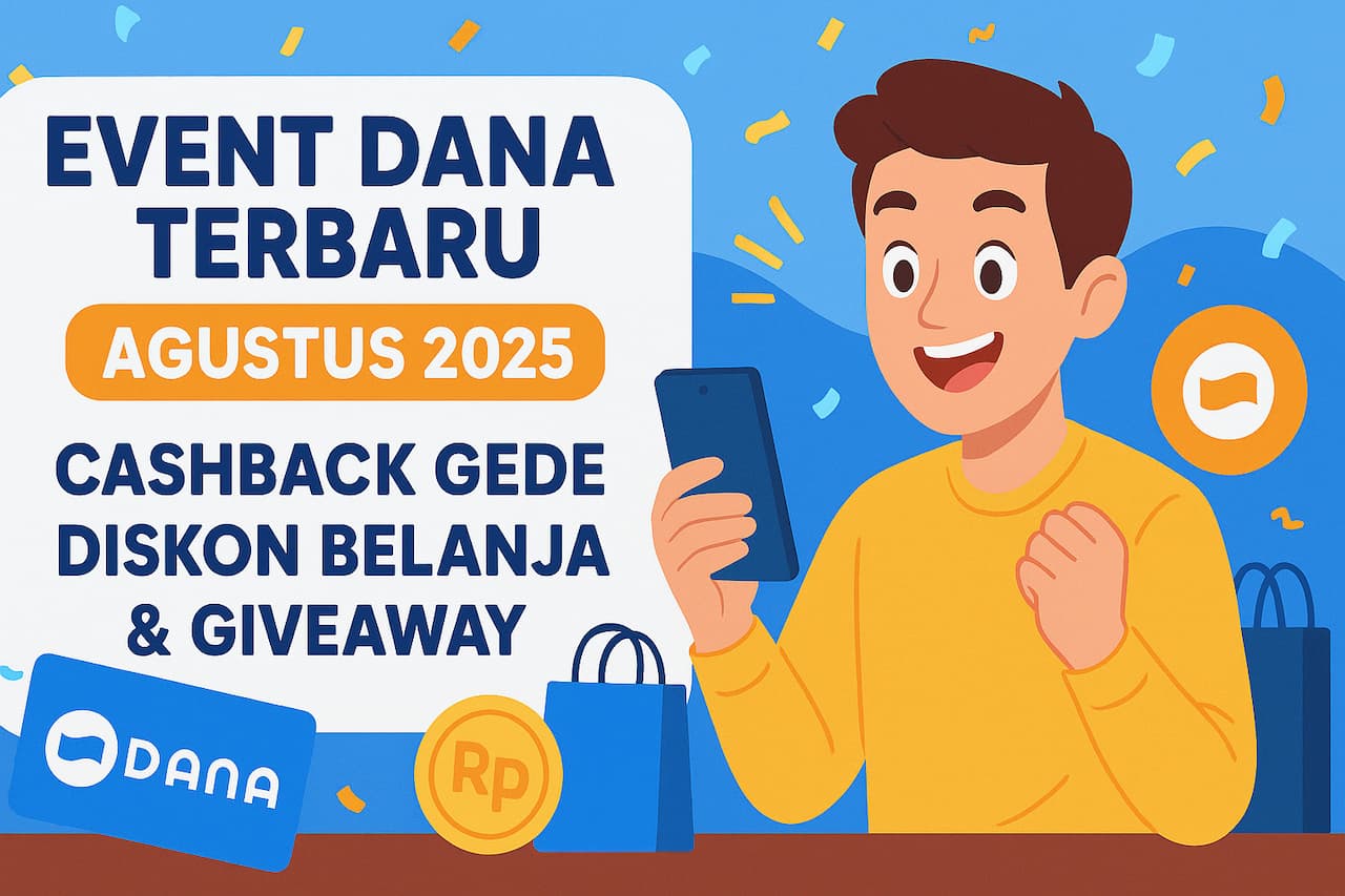 Event DANA Terbaru Agustus 2025: Cashback Gede, Diskon Belanja, dan Giveaway Buat Kamu!