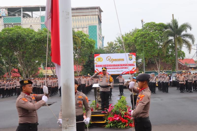 Hari Kesadaran Nasional, Kapolresta Bandar Lampung Ajak Tingkatkan Nasionalisme dan Cinta Tanah Air
