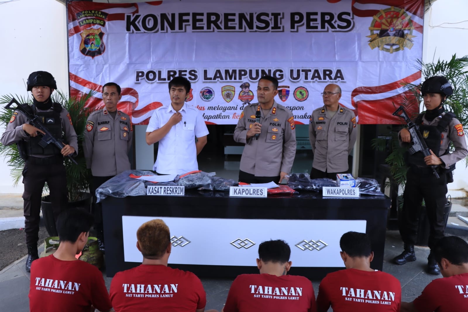 Kapolres Lampung Utara Gelar Konferensi Pers Ungkap Kasus Tindak Pidana