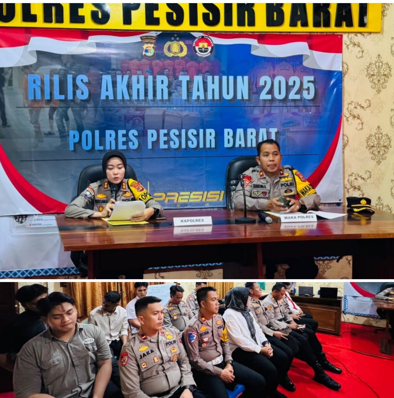 Rilis Akhir Tahun, Kapolres Pesiisr Barat Dorong Prestasi dan Pelayanan Lebih Humanis