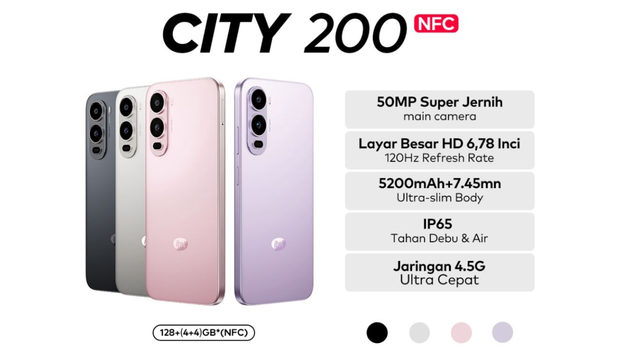 itel CITY 200: HP 1 Jutaan Desain Premium, Punya NFC dan Tahan Banting!