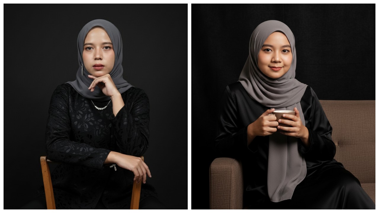 Koleksi Terbaru 10 Prompt Gemini AI Portrait Hijab Sinematik Ala Studio Profesional