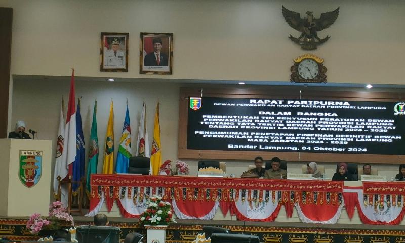 Lima Nama Diusulkan Jadi Pimpinan Definitif DPRD Provinsi Lampung, Ini Daftarnya