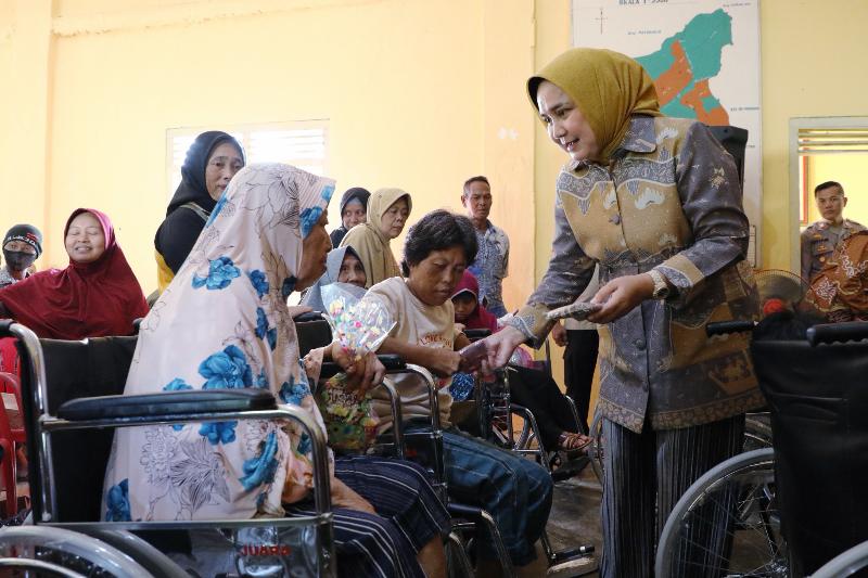 Riana Sari Serahkan Bantuan Kepada Penyandang Disabilitas di Lampung Tangah