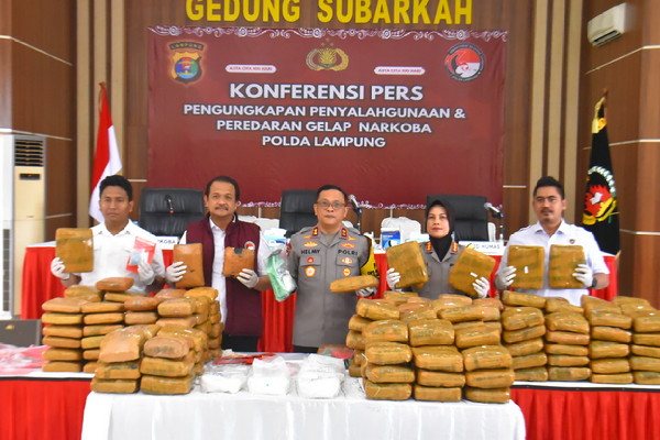 Dalam Sebulan, Polda Lampung Sita Narkoba Senilai Rp14,7 Miliar