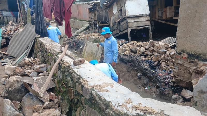 Pemkot Bandar Lampung Perbaiki Talud Jebol di Kelurahan Campang Jaya
