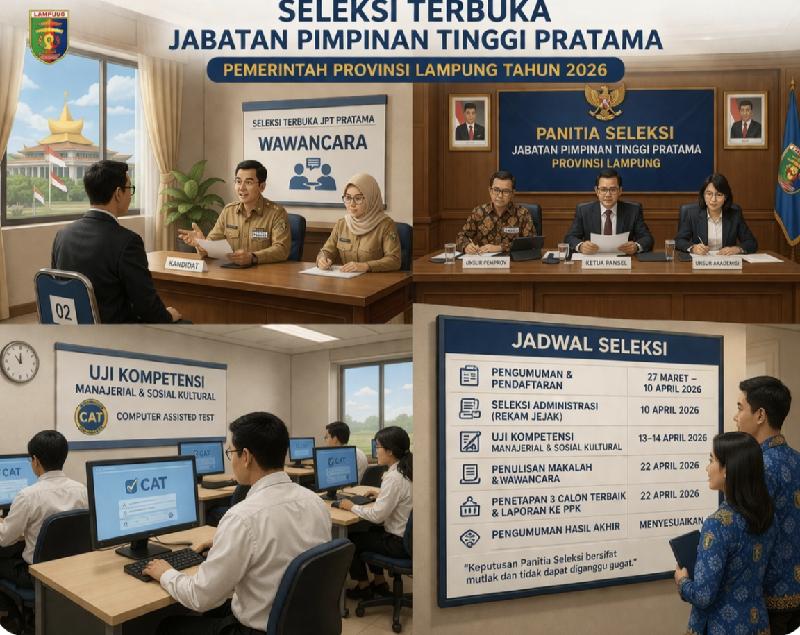 Pemprov Lampung Buka Seleksi Terbuka Tiga Jabatan Eselon II, Berikut Syaratnya