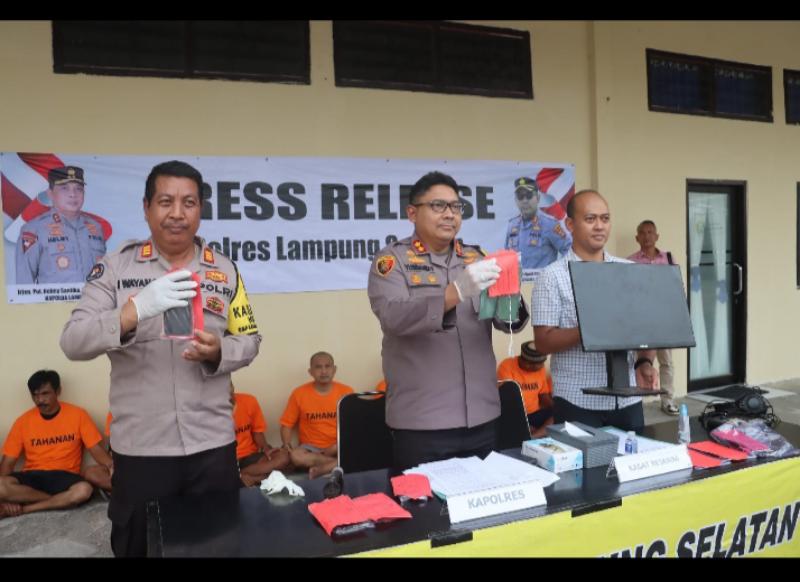 Wujudkan Progam Asta Cita ,Polres Lampung Selatan Ungkap Kasus Perjudian dan TPPO