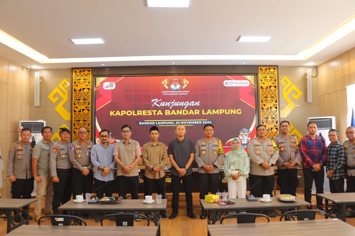 Audiensi Bersama Komisioner KPU, Kapolresta Bandar Lampung Pastikan Tahapan Pilkada Aman dan Kondusif