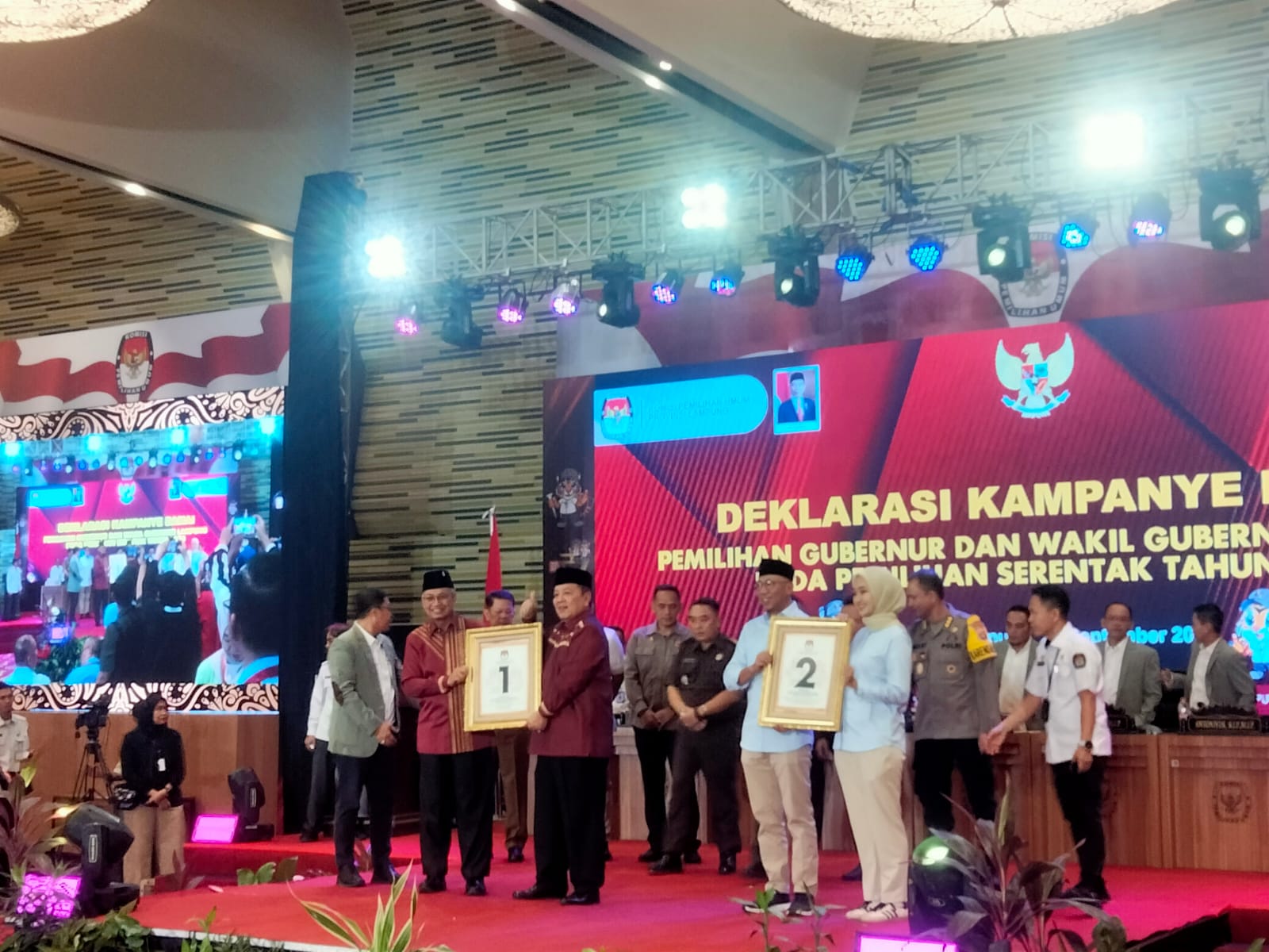 Hasil Pengundian Nomor Urut Pilgub Lampung: Arinal-Sutono 01, RMD-JIHAN 02