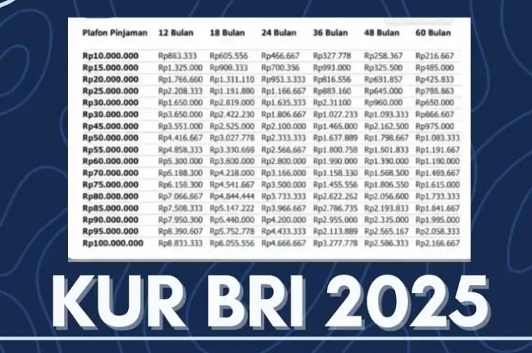 Simulasi Cicilan KUR BRI 2025, Plafon 10–300 Juta dengan Bunga 6 Persen