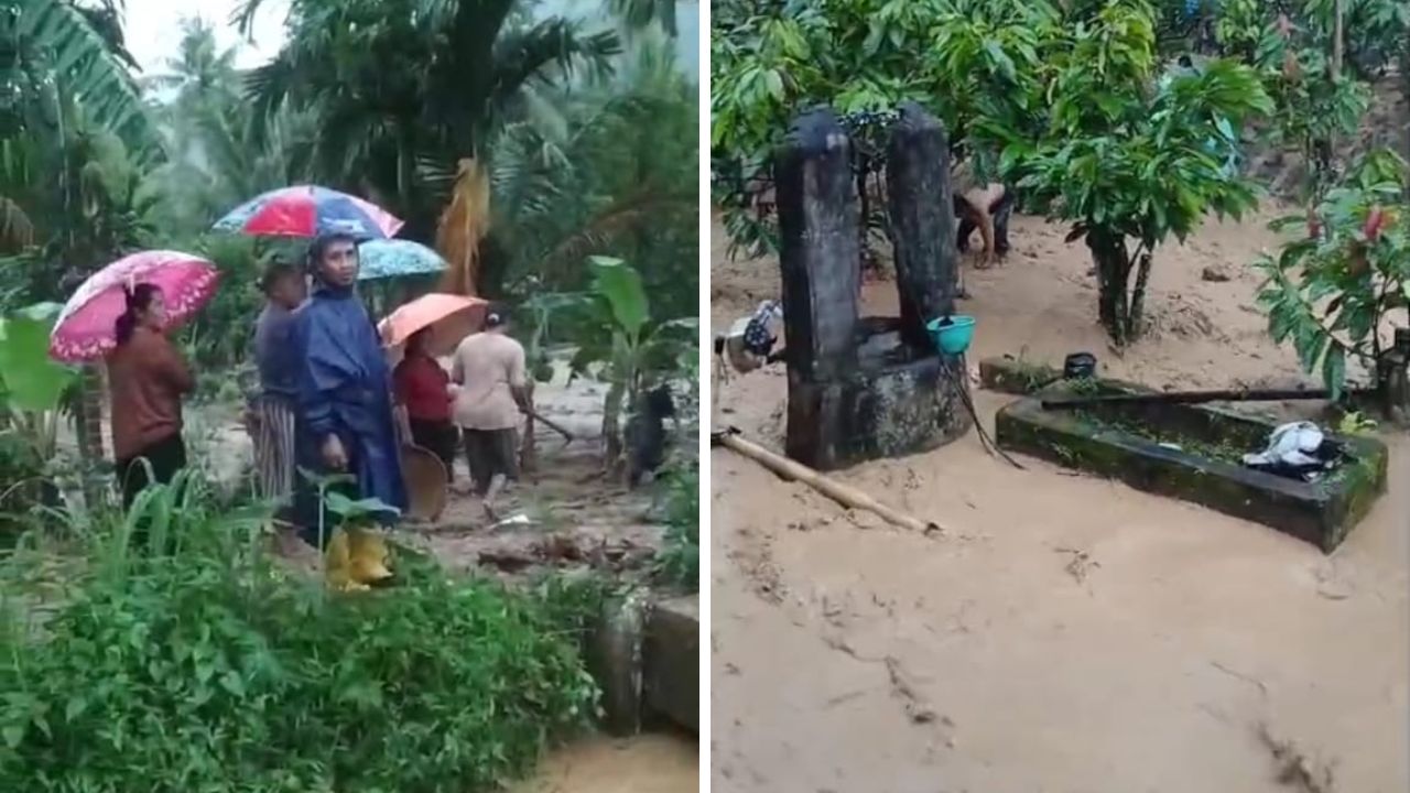 Tanggul Kali Karang Sari Jebol, Pabrik Penggilingan Padi di Sumber Agung Terendam Banjir