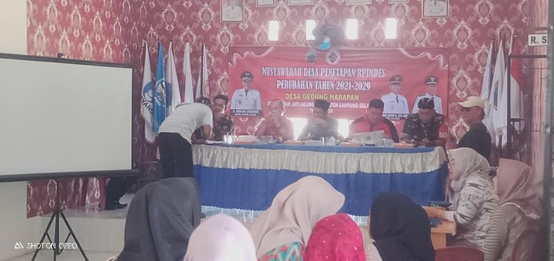 Pemdes Gedung Harapan Gelar Musdes Penetapan RPJMDes Perubahan 