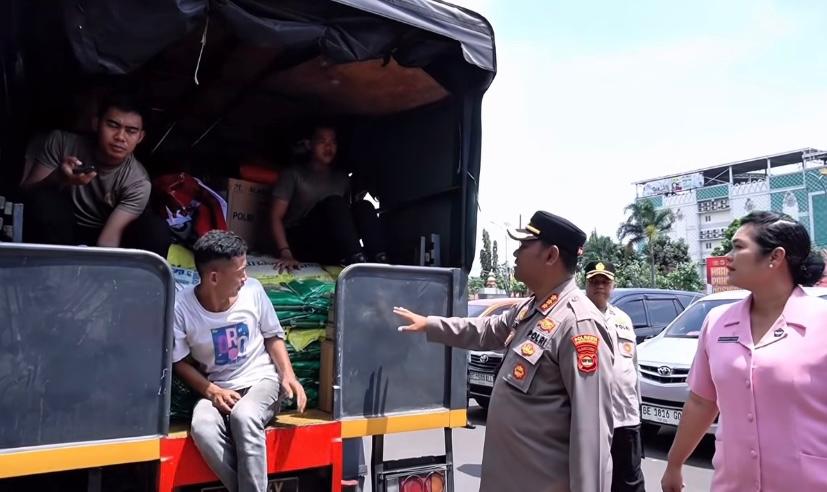 3 Truk Bantuan Kemanusiaan Polresta Bandar Lampung Meluncur ke Aceh, Sumut, dan Sumbar