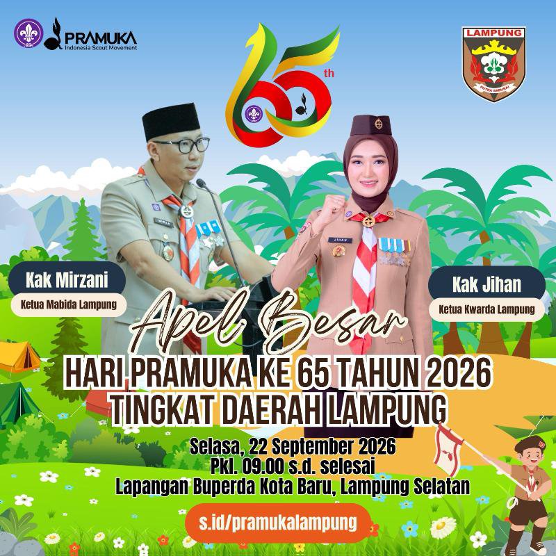 Hari Pramuka ke-65, Kwarda Lampung Siapkan Perkemahan hingga Apel Besar