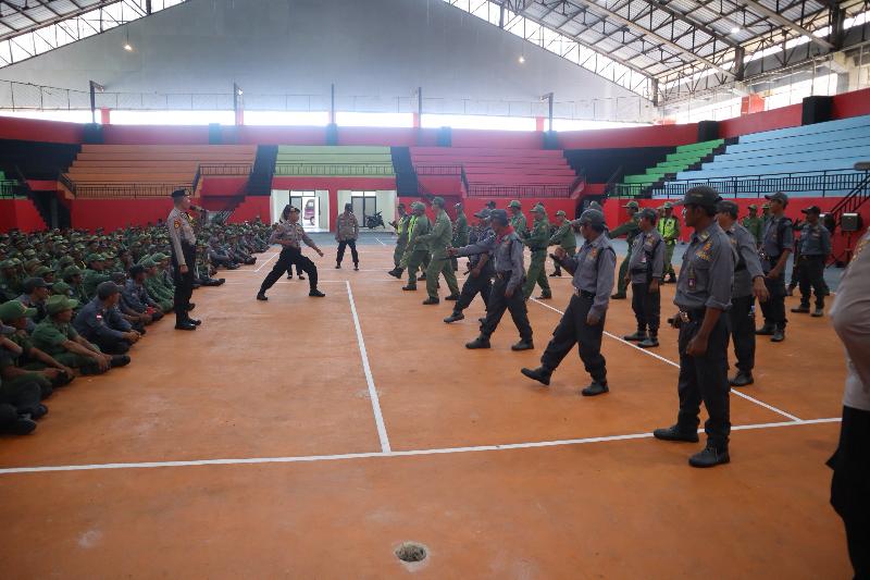 Polres Lamsel Berikan Bimbingan Terhadap Linmas Jelang Pilkada 