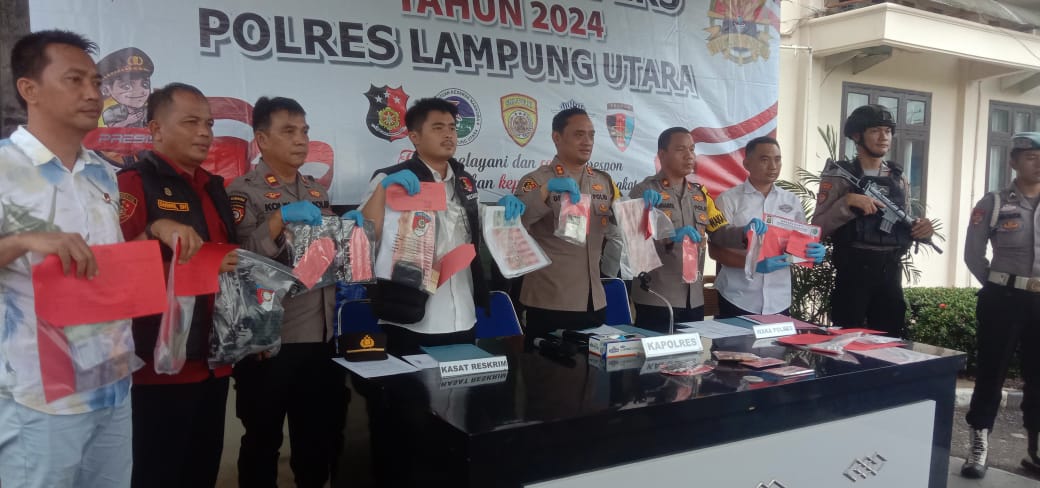 Dalam 9 Hari, Polres Lampung Utara Ungkap 9 Kasus dan Amankan 12 Tersangka