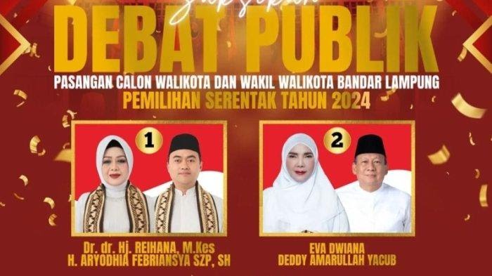 Eva-Deddy dan Reihana-Aryodhia Adu Gagasan di Debat Publik Pilwalkot Bandar Lampung