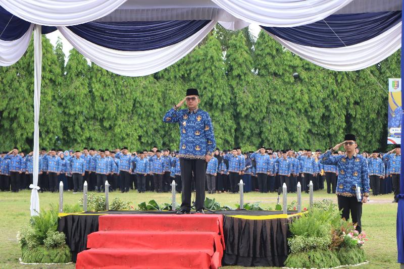 Pj Sekdaprov Lampung Jadi Pembina Upacara HUT Ke-53 KORPRI Sampaikan Pesan Presiden