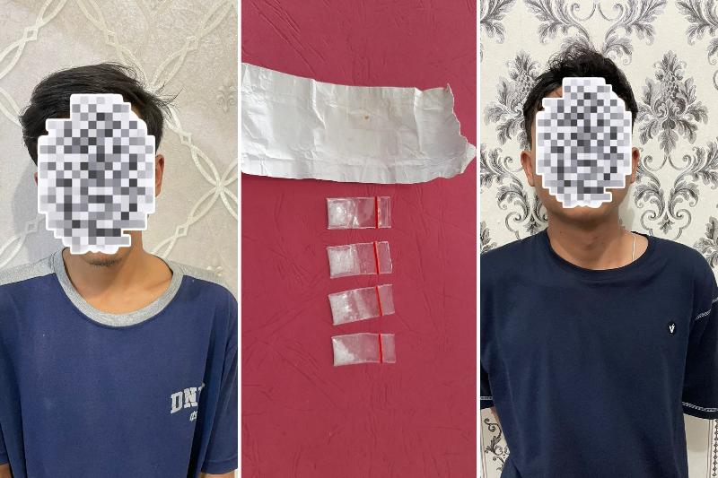 Miliki Empat Paket Sabu, Dua Pemuda Diamankan Sat-Res Narkoba Polres Lambar 