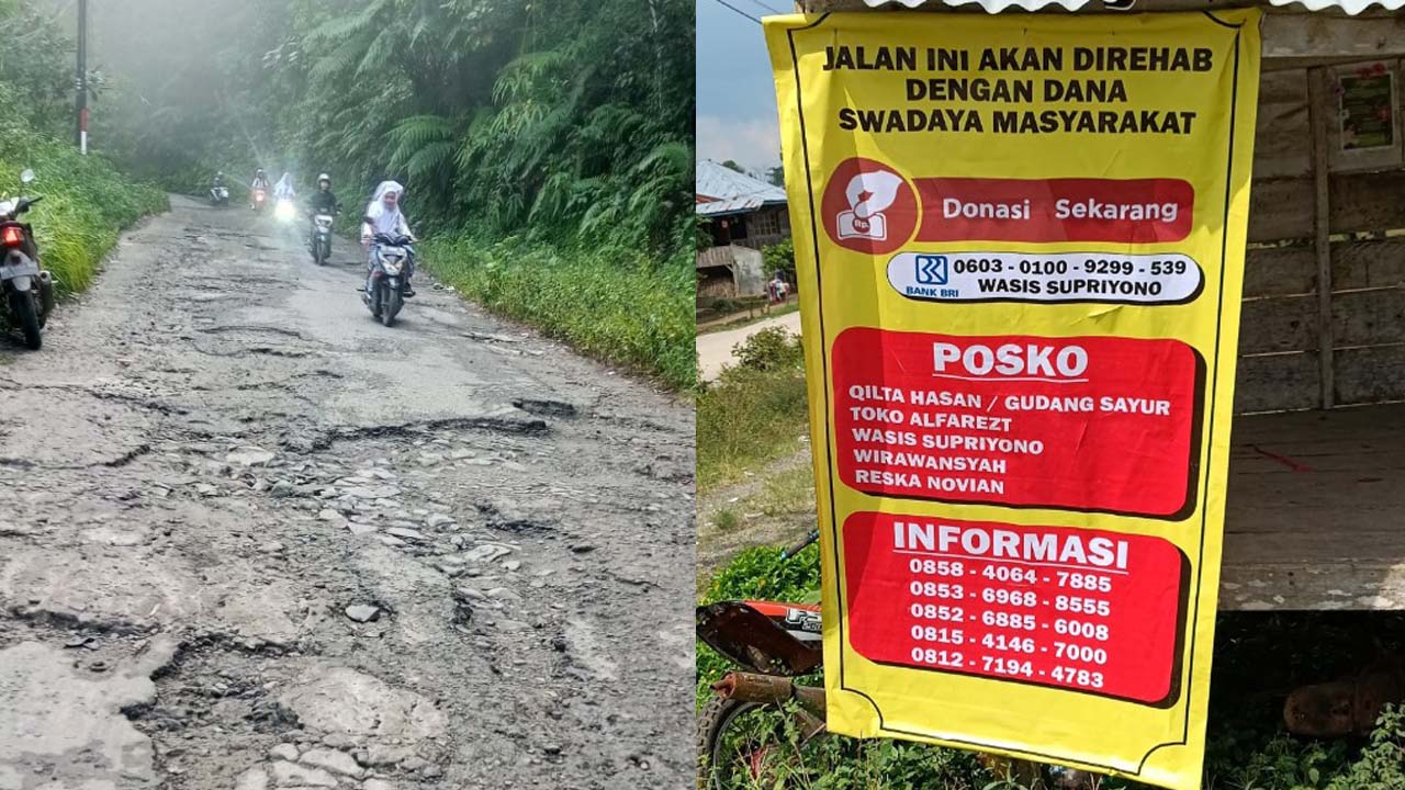 Jalan Sukarame Rusak, Warga Tolak Pasrah pada Pemerintah