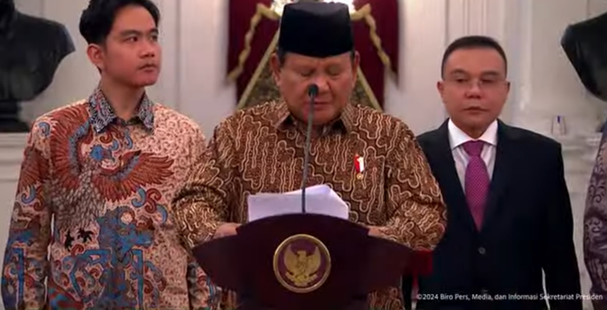 Prabowo Resmi Umumkan Nama-Nama Menteri, Berikut Daftar Lengkapnya 