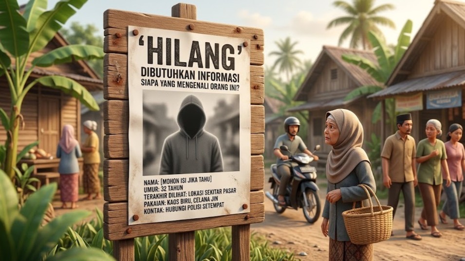 Pria Sakit Saraf Asal Srengit Dilaporkan Hilang, Warga Diminta Waspada