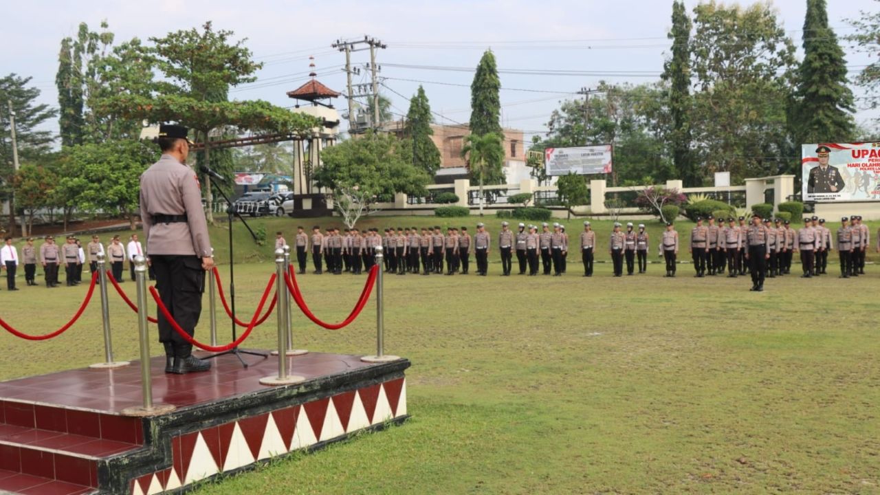 Polres Lampung Utara Gelar Upacara Peringatan Haornas ke-42 Tahun 2025