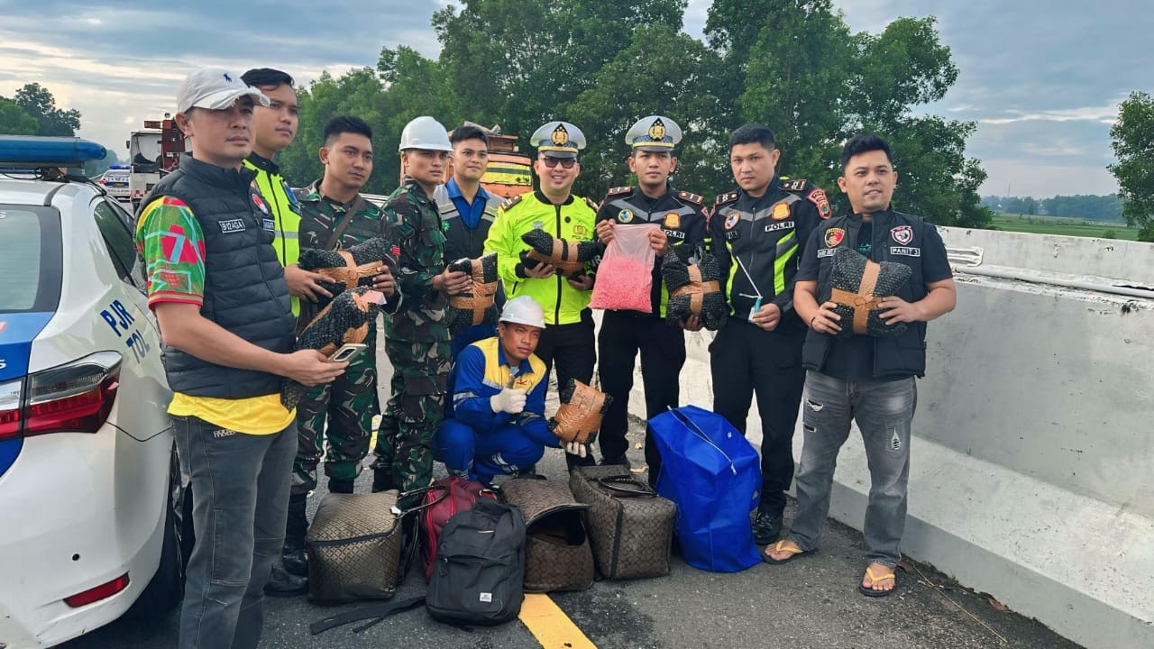 Petugas Temukan 75 Ribu Pil Ekstasi di Mobil Kecelakaan di Tol Bakter