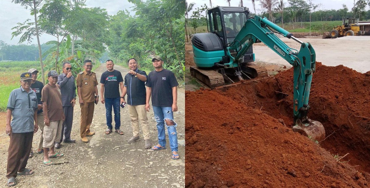 Daniel Priya Dinata Inisiasi Pembangunan Drainase di Desa Bandar Kagungan Raya