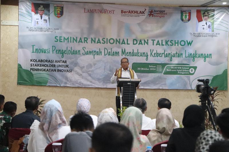 Jadi Keynote Speaker Seminar di Pringsewu, Pj Gubernur Samsudin Dorong Pengelolaan Sampah Berkelanjutan